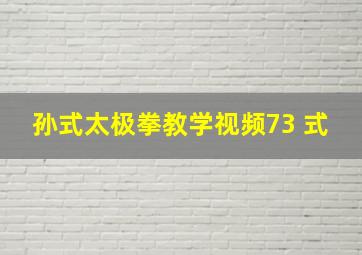 孙式太极拳教学视频73 式